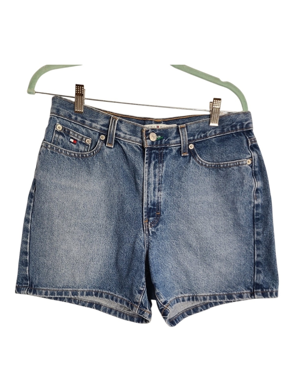 VTG Tommy Hilfiger High Rise Denim Shorts Size 10 100% Cotton Medium Wash